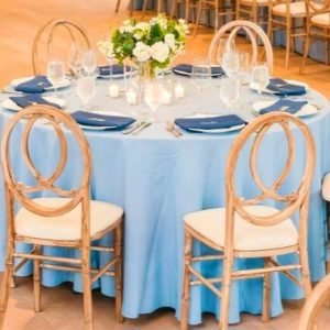 Nappes de table ronde de 10 personnes (320cm), bleu ciel