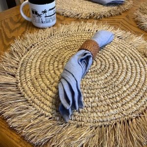 Sets de présentation en raphia avec froufrou