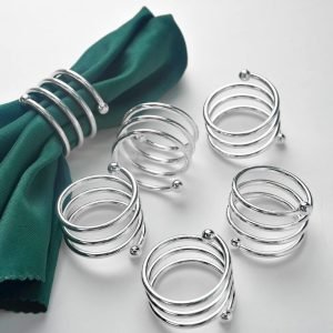 Anneaux de serviette en Inox argenté
