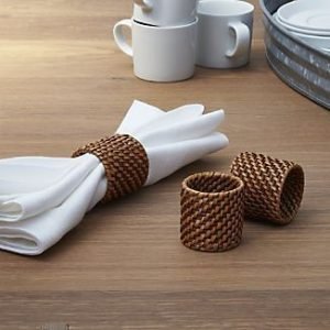 Anneaux de serviette en rotin, tissé à la main