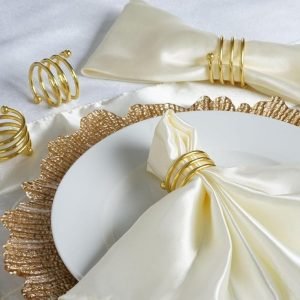 Anneaux de serviette en fer doré