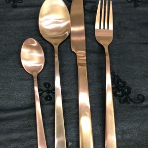 Couverts or cuivré de table, louer par lot de 4