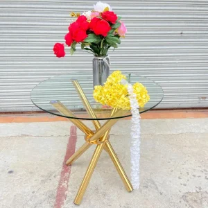Table à gâteau, de dragées en verre aux support doré