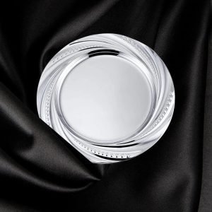 , Assiettes de présentation Fat couleur argent