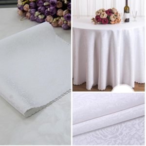 Nappes de table ronde de 10 personnes (320cm), Blanche