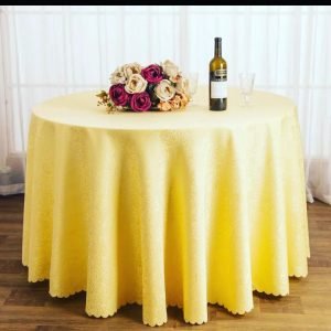 Nappes de table ronde de 10 personnes (320cm), Jaune poussin